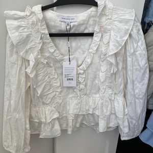 Something Navy Audrey Ruffle Top
White